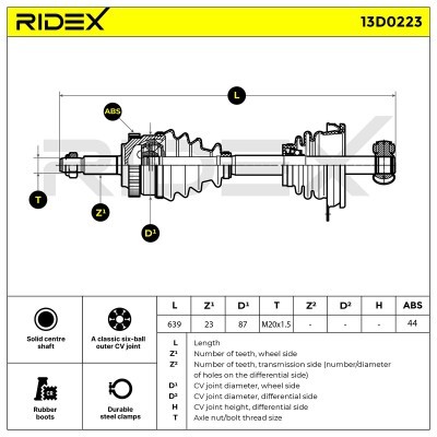 Drive Shaft RIDEX 13D0223 13D0223 - photo 7