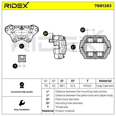 Brake Caliper RIDEX 78B1283 78B1283 - photo 6