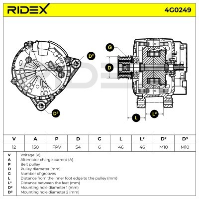 Alternator RIDEX 4G0249 4G0249 - photo 5