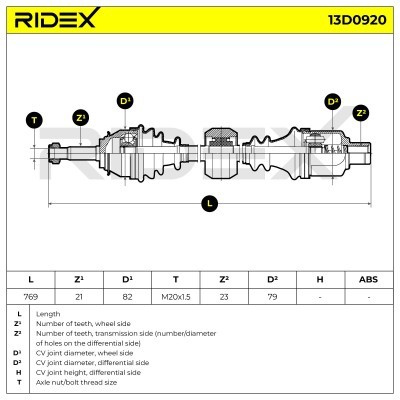 Drive Shaft RIDEX 13D0920 13D0920 - photo 7