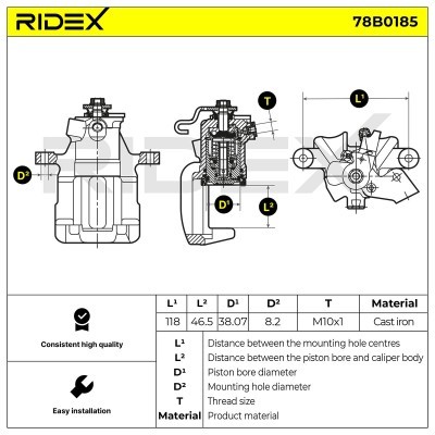 Brake Caliper RIDEX 78B0185 78B0185 - photo 5
