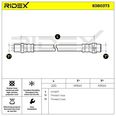 Brake Hose RIDEX 83B0373 83B0373 - photo 3