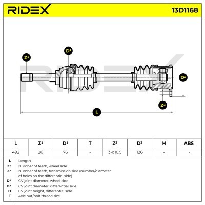 Drive Shaft RIDEX 13D1168 13D1168 - photo 7