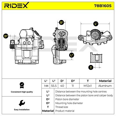 Brake Caliper RIDEX 78B1605 78B1605 - photo 5