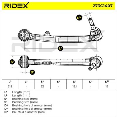 Control Arm RIDEX 273C1407 273C1407 - photo 7