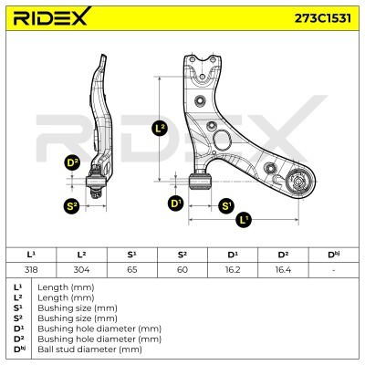Control Arm RIDEX 273C1531 273C1531 - photo 7
