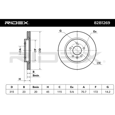 Brake Disc RIDEX 82B1269 82B1269 - photo 7