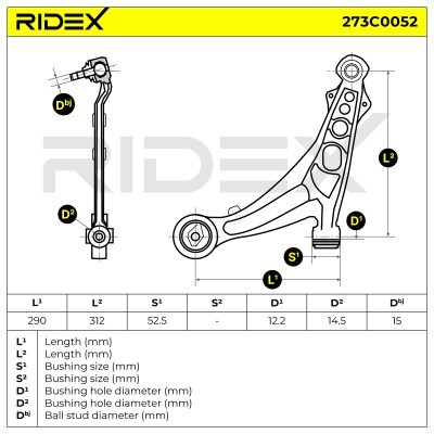 Control Arm RIDEX 273C0052 273C0052 - photo 8