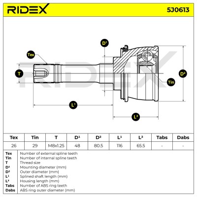 Joint Kit, Drive Shaft RIDEX 5J0613 5J0613 - photo 7