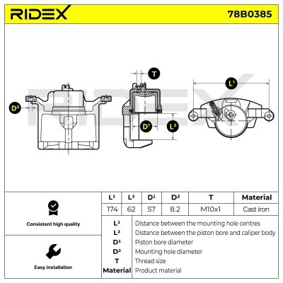 Brake Caliper RIDEX 78B0385 78B0385 - photo 5