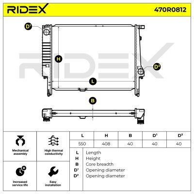 Radiator, Engine Cooling RIDEX 470R0812 470R0812 - photo 5