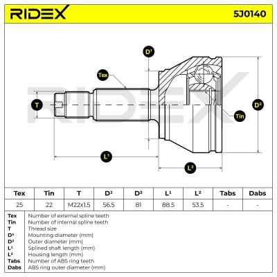Joint Kit, Drive Shaft RIDEX 5J0140 5J0140 - photo 5