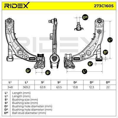 Control Arm RIDEX 273C1605 273C1605 - photo 8