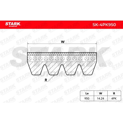 V-Ribbed Belt Stark SK-4PK950 SK-4PK950 - photo 3