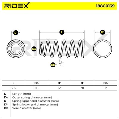 Suspension Spring RIDEX 188C0139 188C0139 - photo 5