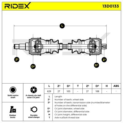 Drive Shaft RIDEX 13D0133 13D0133 - photo 7