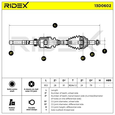 Drive Shaft RIDEX 13D0602 13D0602 - photo 7