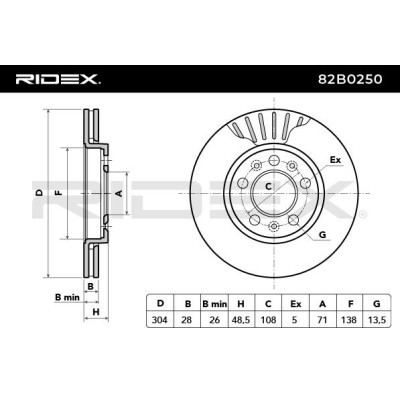 Brake Disc RIDEX 82B0250 82B0250 - photo 4