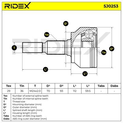 Joint Kit, Drive Shaft RIDEX 5J0253 5J0253 - photo 5