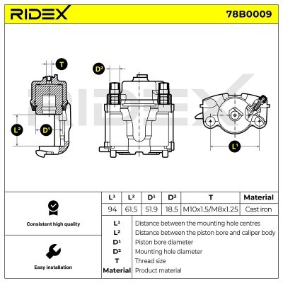 Brake Caliper RIDEX 78B0009 78B0009 - photo 5