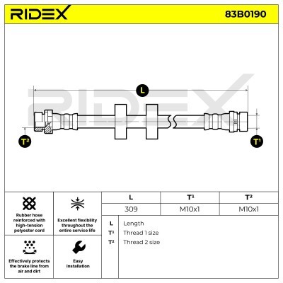 Brake Hose RIDEX 83B0190 83B0190 - photo 3