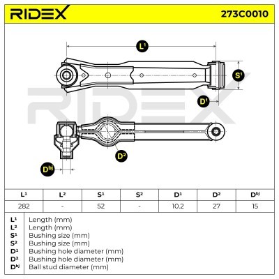 Control Arm RIDEX 273C0010 273C0010 - photo 4