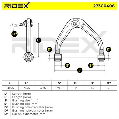 Control Arm RIDEX 273C0406 273C0406 - photo 6