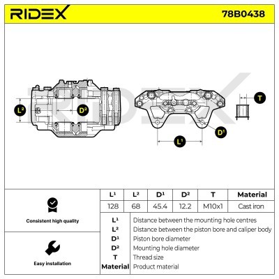 Brake Caliper RIDEX 78B0438 78B0438 - photo 6