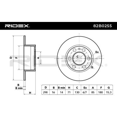 Brake Disc RIDEX 82B0255 82B0255 - photo 3