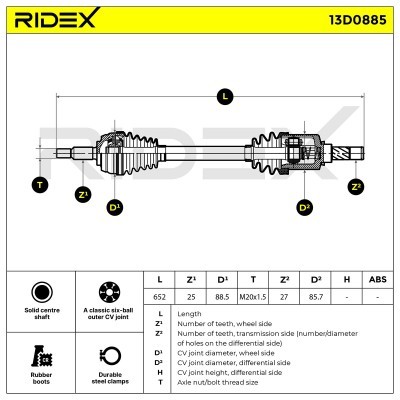Drive Shaft RIDEX 13D0885 13D0885 - photo 7