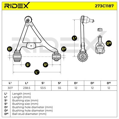 Control Arm RIDEX 273C1187 273C1187 - photo 6