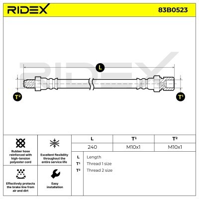 Brake Hose RIDEX 83B0523 83B0523 - photo 6