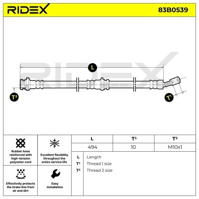 Brake Hose RIDEX 83B0539 83B0539 - photo 6