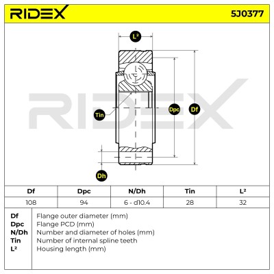 Joint Kit, Drive Shaft RIDEX 5J0377 5J0377 - photo 7