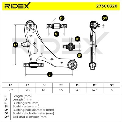 Control Arm RIDEX 273C0320 273C0320 - photo 5