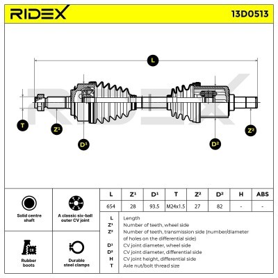 Drive Shaft RIDEX 13D0513 13D0513 - photo 7