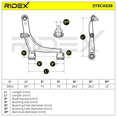 Control Arm RIDEX 273C0539 273C0539 - photo 6