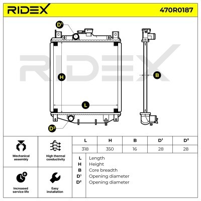 Radiator, Engine Cooling RIDEX 470R0187 470R0187 - photo 5
