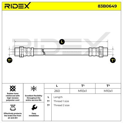 Brake Hose RIDEX 83B0649 83B0649 - photo 5