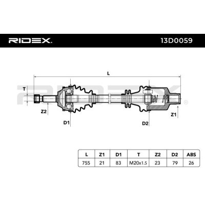 Drive Shaft RIDEX 13D0059 13D0059 - photo 6