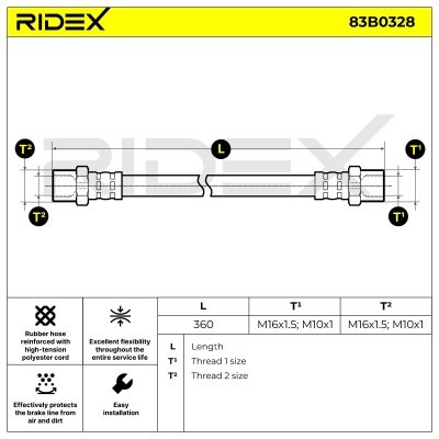 Brake Hose RIDEX 83B0328 83B0328 - photo 6