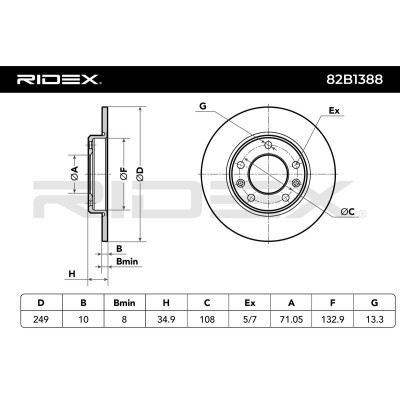 Brake Disc RIDEX 82B1388 82B1388 - photo 5