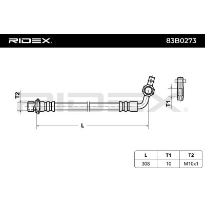 Brake Hose RIDEX 83B0273 83B0273 - photo 3