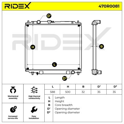 Radiator, Engine Cooling RIDEX 470R0081 470R0081 - photo 8