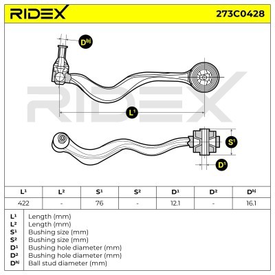 Control Arm RIDEX 273C0428 273C0428 - photo 6