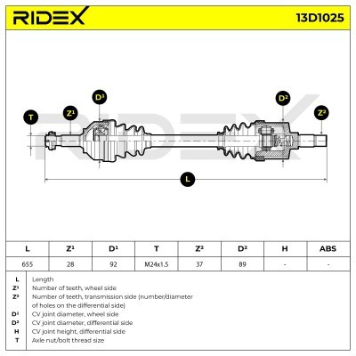 Drive Shaft RIDEX 13D1025 13D1025 - photo 7