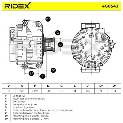 Alternator RIDEX 4G0543 4G0543 - photo 7