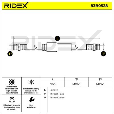 Brake Hose RIDEX 83B0528 83B0528 - photo 5