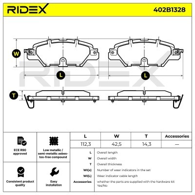 Brake Pads Set RIDEX 402B1328 402B1328 - photo 6