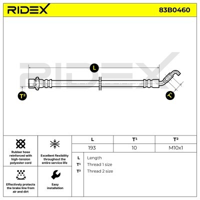 Brake Hose RIDEX 83B0460 83B0460 - photo 6